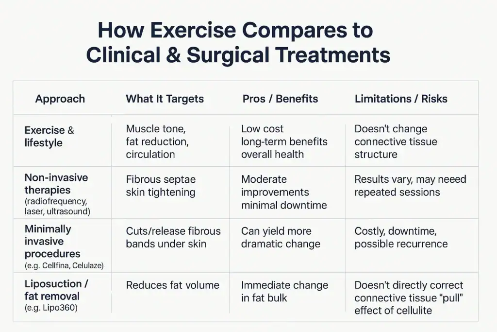 Sculpting Your Bum: Can Toning Exercises Really Reduce Cellulite? 2 How exercise compares to treatments from Lipo 360 West Malling