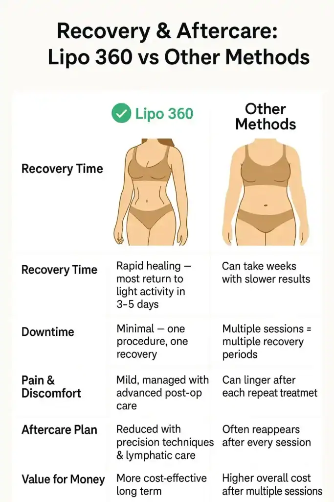 Recovery and Aftercare for Fat-Dissolving Surgery 2 Table to show fat dissolving injection aftercare West Malling