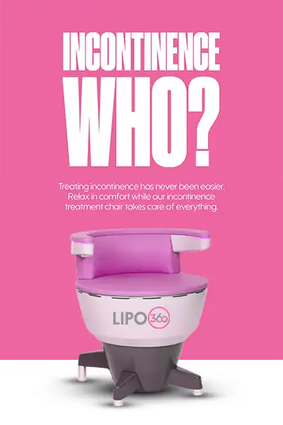 LIPO360 EMS Chair Can Help with Urinary Incontinence 2 Image of a urinary incontinence treatment seat West Malling
